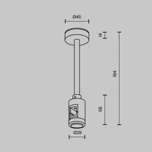 Крепление потолочное Maytoni Technical Accessories for tracks Flarity TRA156C-SL1-B