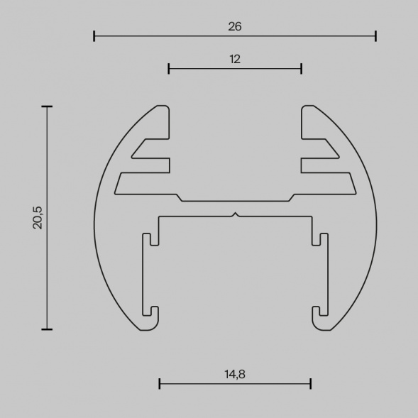 Шинопровод накладной/подвесной Maytoni Technical Busbar trunkings Basity TRX172-R-112B