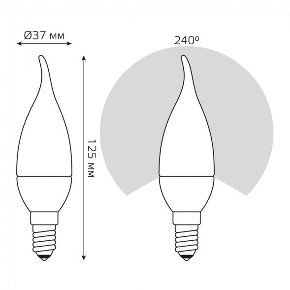 Лампа светодиодная Gauss E14 6W 4100K матовая 34126