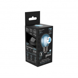 Лампа светодиодная филаментная Gauss E27 7W 4100К прозрачная 105802207
