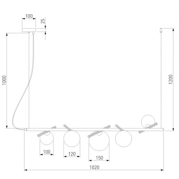 Подвесная люстра Eurosvet Salut 50382/5 латунь
