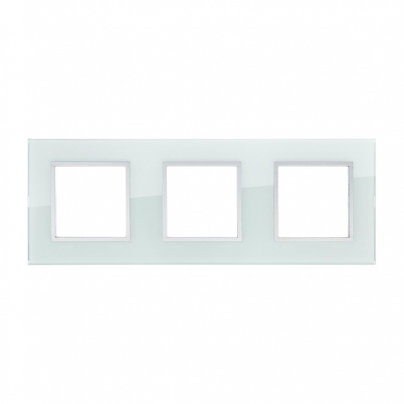 Рамка LK Studio 3-постовая из натурального светлого стекла LK45 854311-1