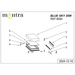 Встраивамое светодиодное окно Mantra BLUE SKY 9094