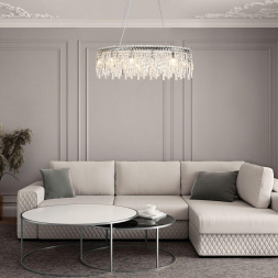 Подвесная люстра Eurosvet Blitz 60159/10 хром/ прозрачный хрусталь Strotskis Smart