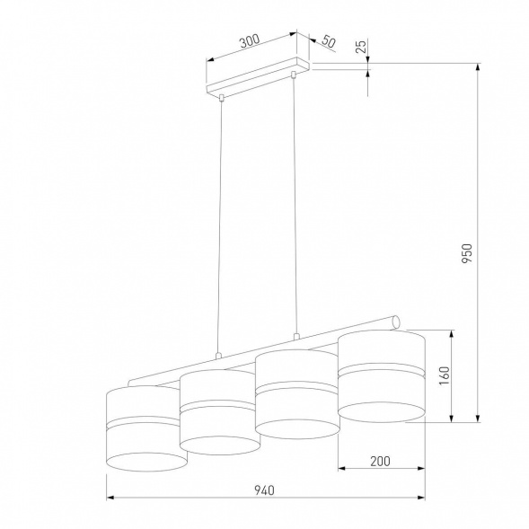 Подвесная люстра TK Lighting 6576 Linobianco