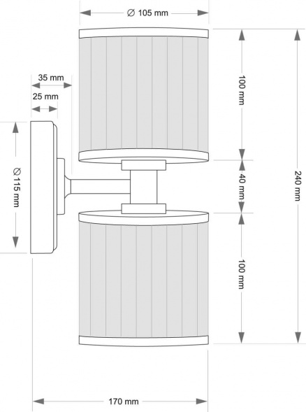 Настенный светильник KUTEK ERBA ERB-K-2(Z/1)BB
