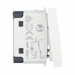 Переключатель LK Studio с двух мест, с индикатором 45х22,5мм (схема 6L) 16 A, 250 B (белый) LK45 850404-1