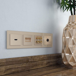 Акустическая розетка Werkel х4 шампань W1185011 4690389157523