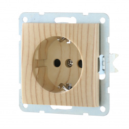 Розетка LK Studio с з/к, со шторками (сосна) LK60 863225-1
