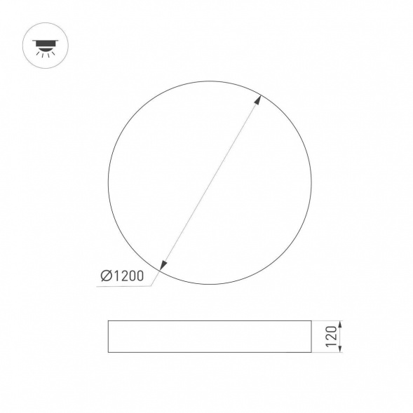 Потолочный светодиодный светильник Arlight SP-Plato-R1200-145W Day4000 038932