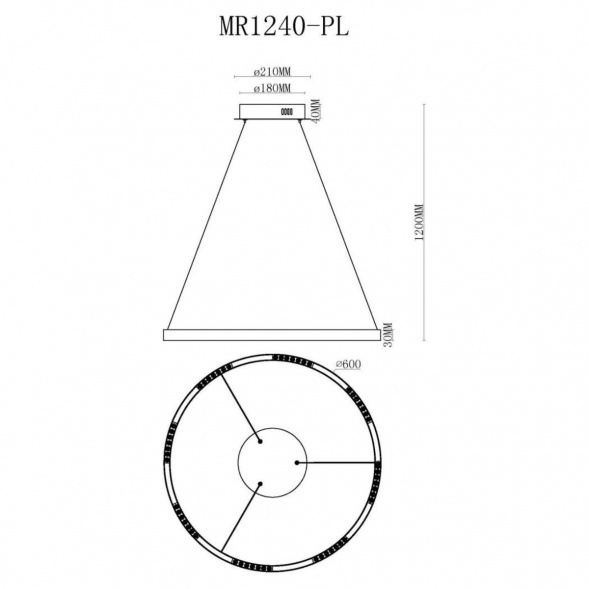 Подвесной светодиодный светильник MyFar Lucas MR1240-PL