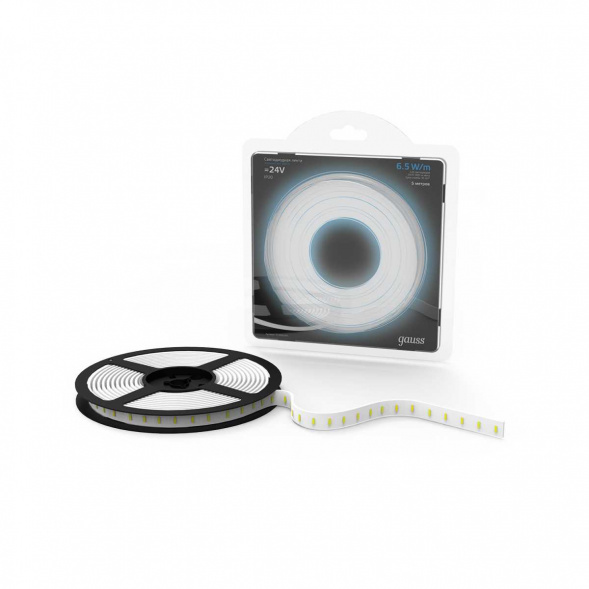 Светодиодная лента Gauss 6,5W/m 120LED/m 2835SMD холодный белый 5M 312000265