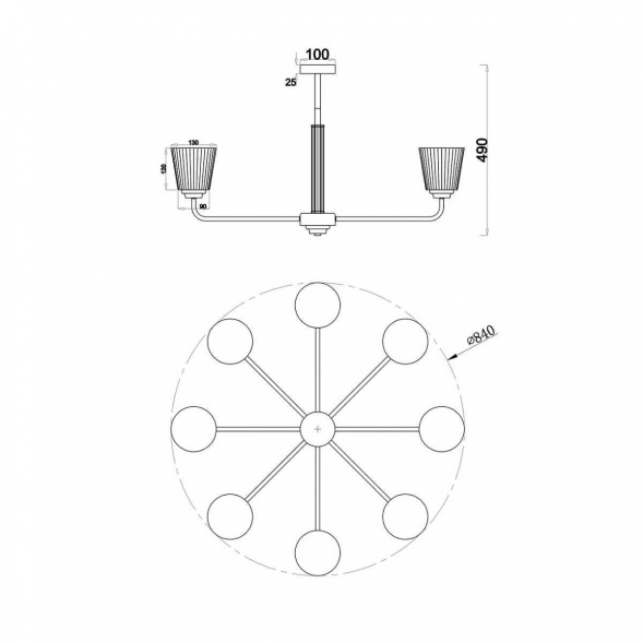 Потолочная люстра Escada NOBLE 685/8PL