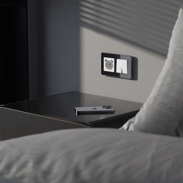 Выключатель двухклавишный проходной с подсветкой Werkel белый акрил W1122141 4690389197307