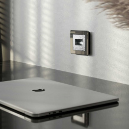 Лицевая панель Werkel Hammer для двойной розетки Еthernet RJ-45 серебряный W1291106 4690389163159