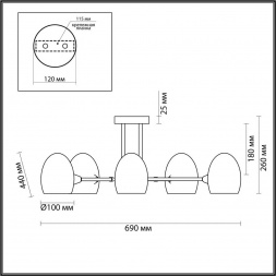 Потолочная люстра Lumion KENDALL 6513/5C
