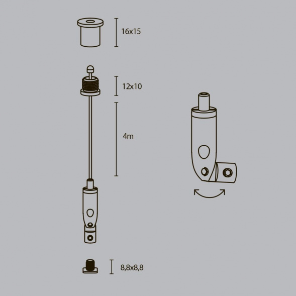 Подвесной комплект для радиусного профиля Maytoni (2 шт) ALM-3535R-P-4M