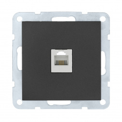 Розетка телефонная RJ-12 LK Studio LK60 черный бархат 865508-1