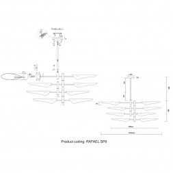 Подвесная люстра Crystal Lux Rafael SP8 Chrome