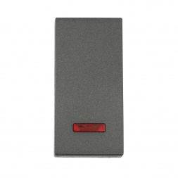 Переключатель LK Studio с двух мест, с индикатором 45х22,5мм (схема 6L) 16 A, 250 B (черный бархат) LK45 850408-1