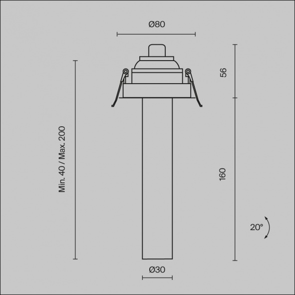 Встраиваемый светодиодный спот Maytoni Technical Focus T C140RS-L200-7W3K-BBS