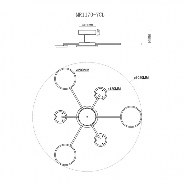 Потолочная светодиодная люстра MyFar Nora MR1170-7CL