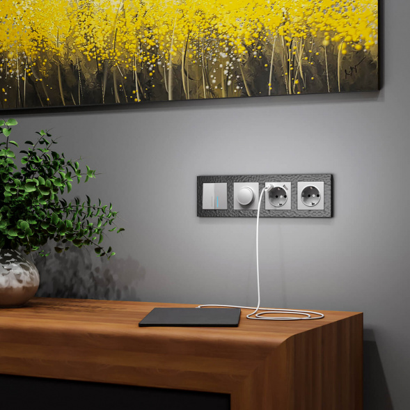 Розетка с заземлением Werkel серебряный W1171006 4690389157707