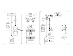 Светильник подвесной со стеклянными плафонами Ambrella light Traditional TR3414