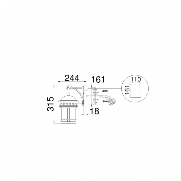 Уличный настенный светильник Maytoni Salamanca O031WL-01BR