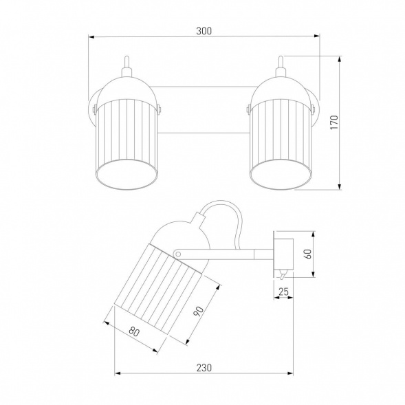 Настенный светодиодный светильник Eurosvet 20122/2 черный/золото
