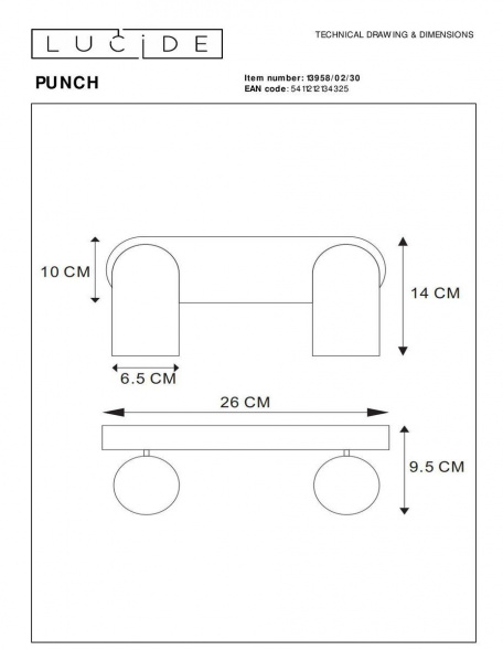 Спот Lucide Punch 13958/02/30