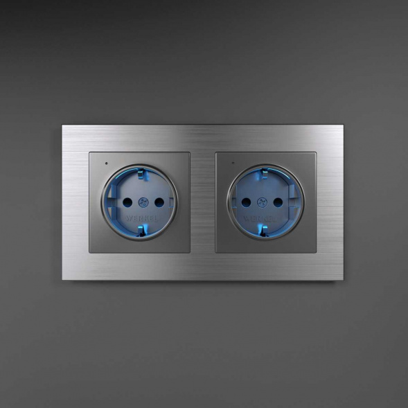 Рамка на 2 поста Werkel Aluminium алюминий W0021706 4690389158032