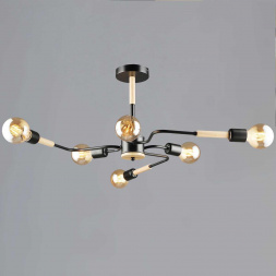 Люстра Reluce 10070-0.3-06 BK+WOOD