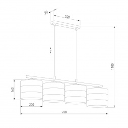 Подвесная люстра TK Lighting 3213 Tago Black