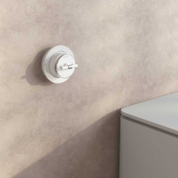 Выключатель двухклавишный на 4 положения Werkel Vintage белый матовый/хром W5822050 4690389183157