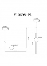 Подвесной светодиодный светильник Moderli Eclipse V10698-PL
