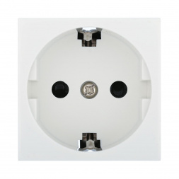 Розетка LK Studio с з/к, со шторками глянцевая поверхность (белый) LK45 851104-1