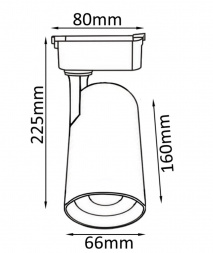 Трековый светильник однофазный Crystal Lux CLT 0.31 006 20W BL