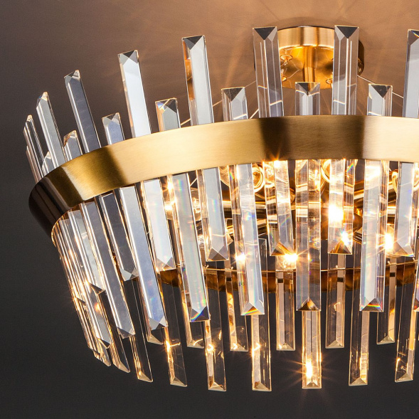 Потолочная люстра Eurosvet Steccato 10111/8 золотая бронза/прозрачный хрусталь Strotskis Smart