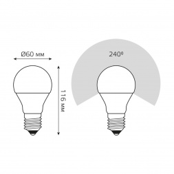 Лампа светодиодная Gauss E27 15W 3000K матовая 23215