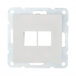 Накладка LK Studio с суппортом розетки двойной телефонной, компьютерной RJ (белый) LK80 846204-0