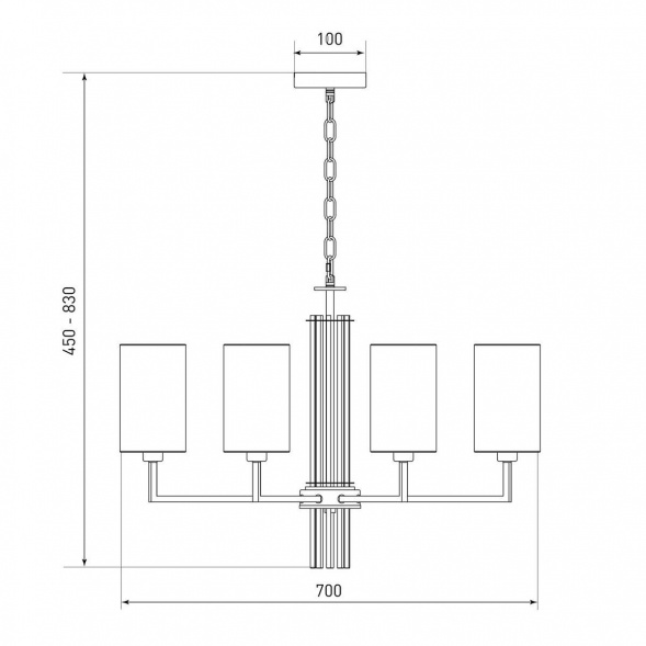 Подвесная люстра Eurosvet Soffio 60134/8 никель