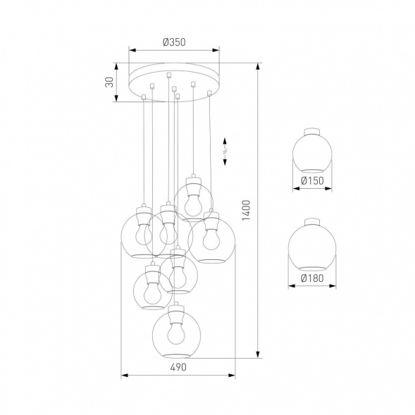 Подвесная люстра TK Lighting 10207 Cubus