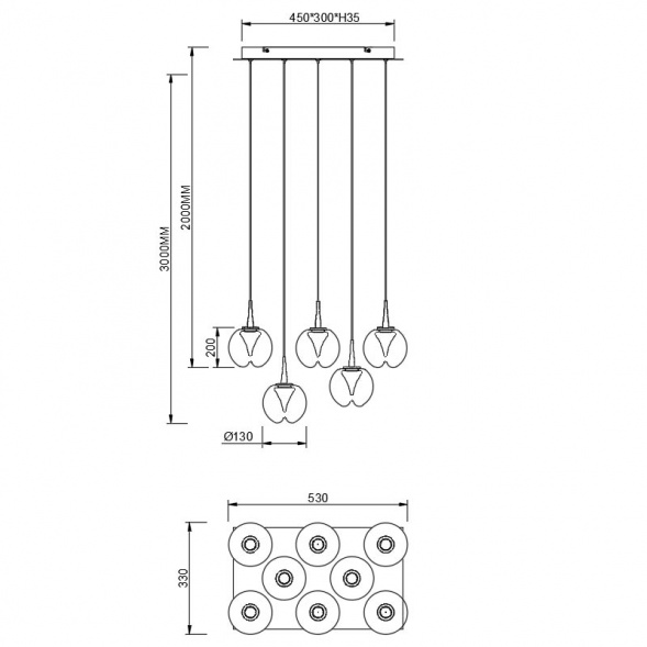Люстра подвесная Mantra ANDROMEDA 9081
