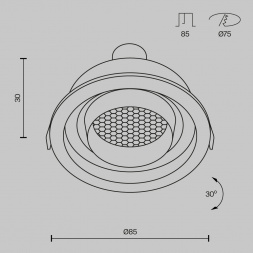 Встраиваемый светильник Maytoni Technical DL113-GU10-01-RD-W