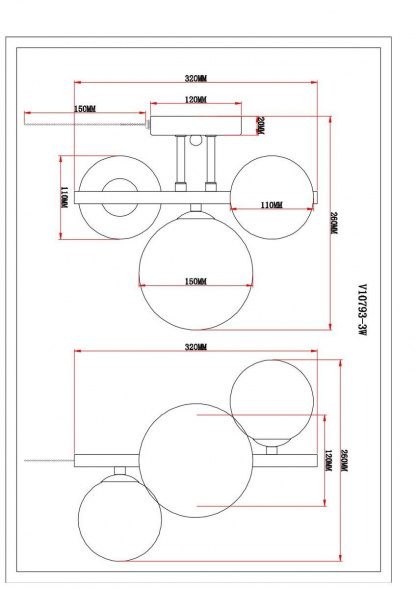 Бра Moderli Renny V10793-3W