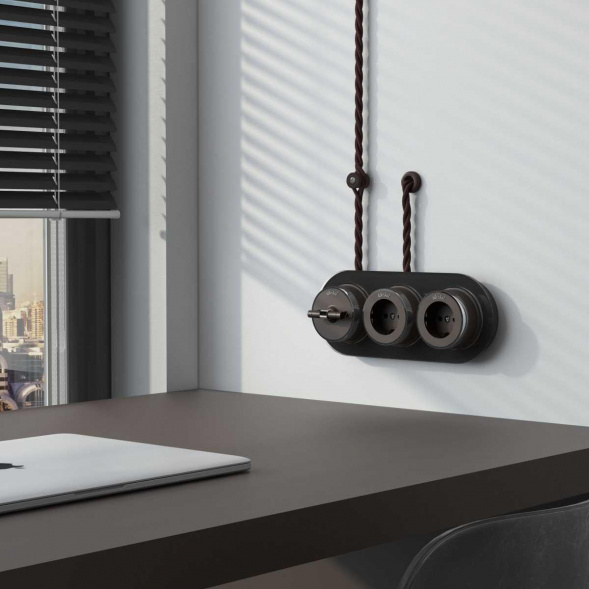 Набор втулок Werkel для вывода кабеля из стены Retro коричневая W6421114 4690389166082