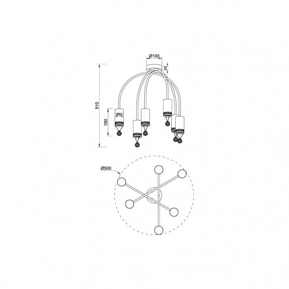 Потолочная люстра Vele Luce Pioggia VL4283L06