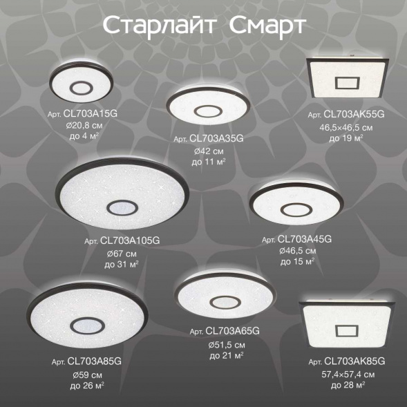 Потолочный светодиодный светильник Citilux Старлайт Смарт CL703A45G