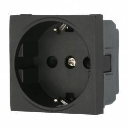 Розетка LK Studio с з/к, со шторками матовая поверхность (черный бархат) LK45 851408-1